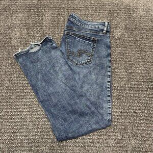 Silver Jeans Womens 31x31 Blue Denim Elyse Slim Boot Stretch Mid Rise Dark Wash